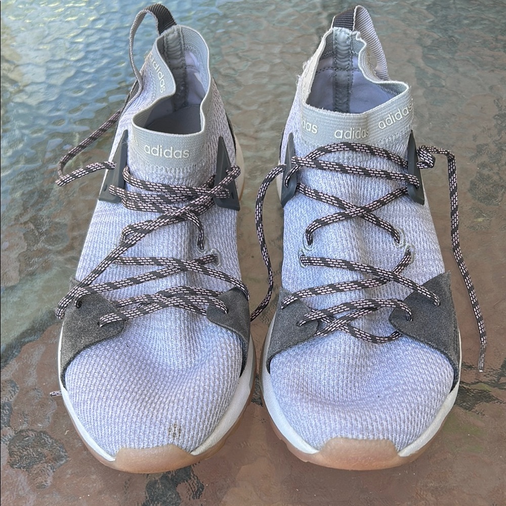Adidas Light Gray and Charcoal Athletic Shoes